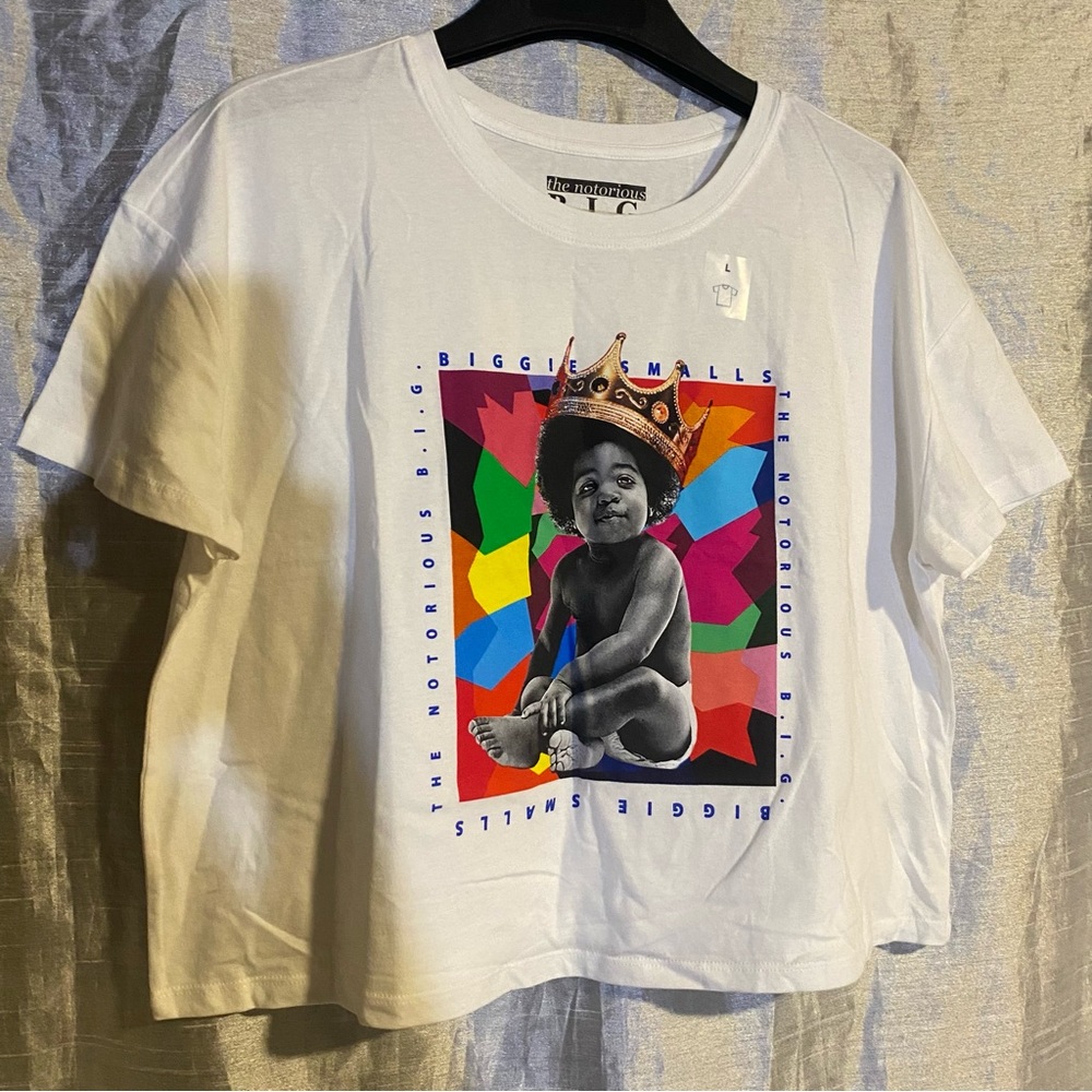 Notorious B I G   Biggie Smalls crop top SZ L NWOT length 19” chest 23”